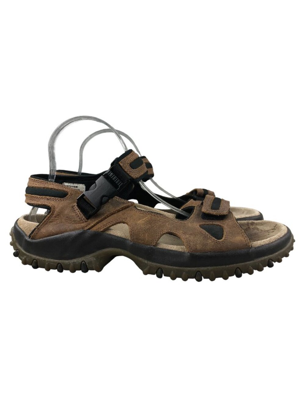 GH Bass & Co Men's Size 11M Northview Brown Leather Open Toe Hook & Loop Sandals